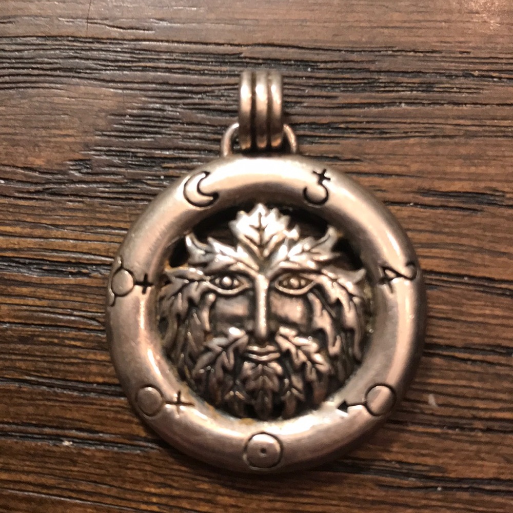 Greenman .925 Pendant, Wiccan, Boho, Myth